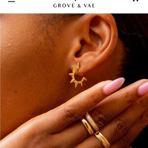 GROVE & VAE Gold Pave Adjustable Double Wrap Ring